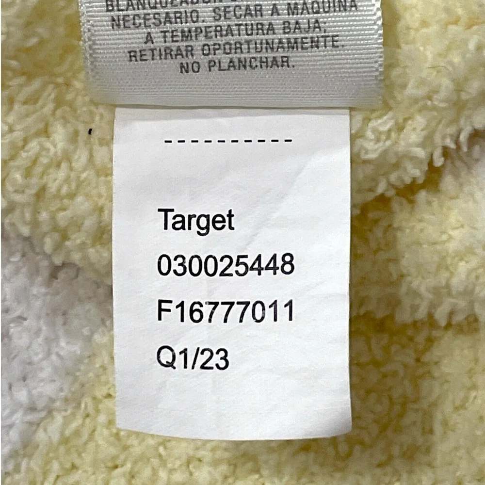 Cloud Island Chenille Stripe Baby Blanket Yellow White Stripe 30x40 in Soft Cozy